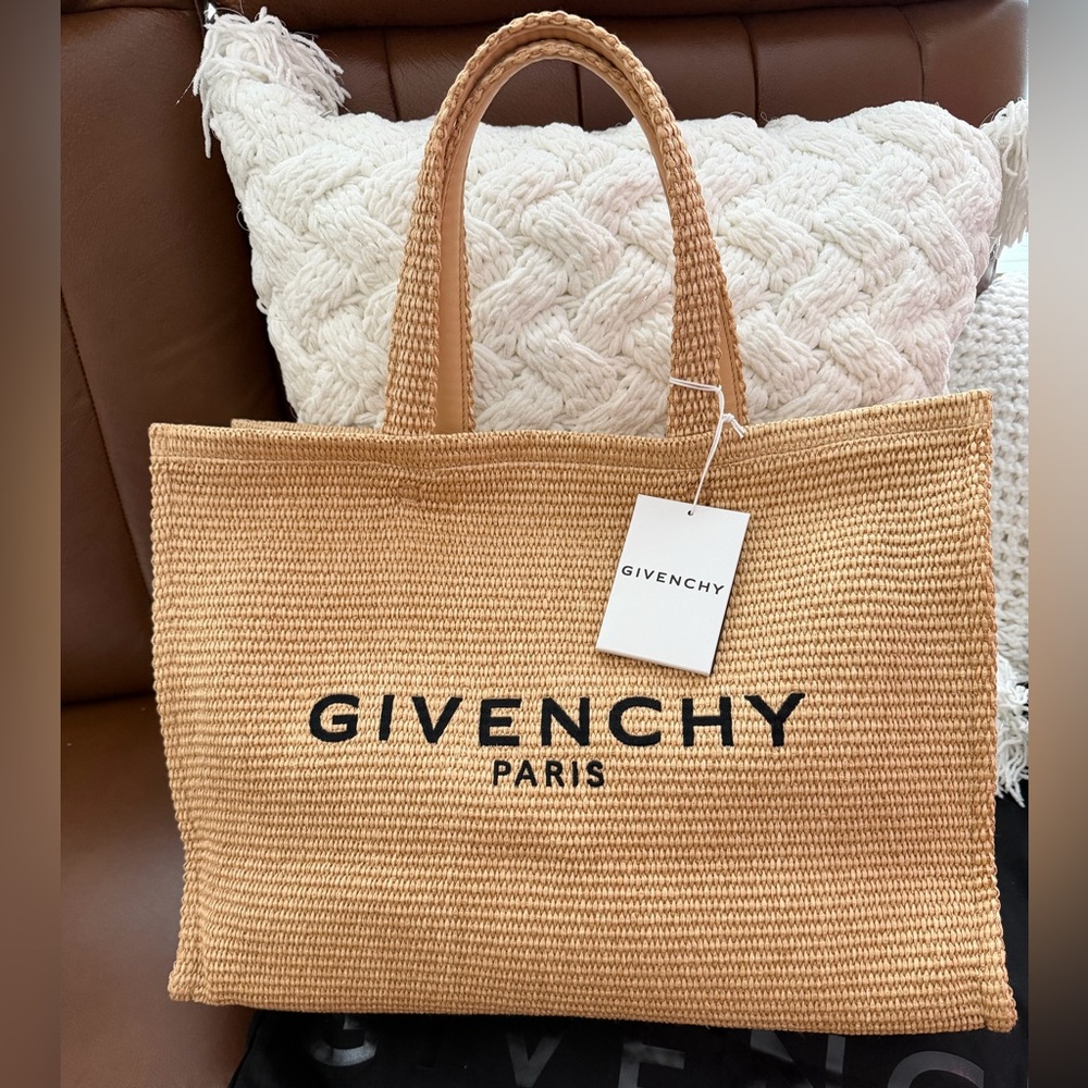 Givenchy Logo Raffia Tote in Natural - New with Tags